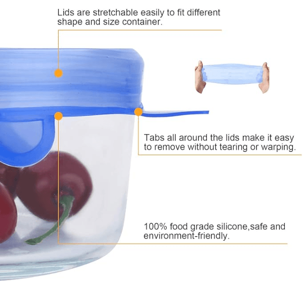 Silicone Seal Lids - 6psc